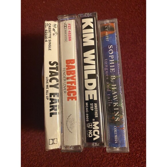 cassette tapes lot (4) Babyface Sophie Hawkins Stacy Earl￼ Kim Wilde - Picture 1 of 3